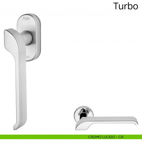 Maniglia per finestra martellina DK antintrusione Turbo Zincral Linea Calì - cromo lucido
