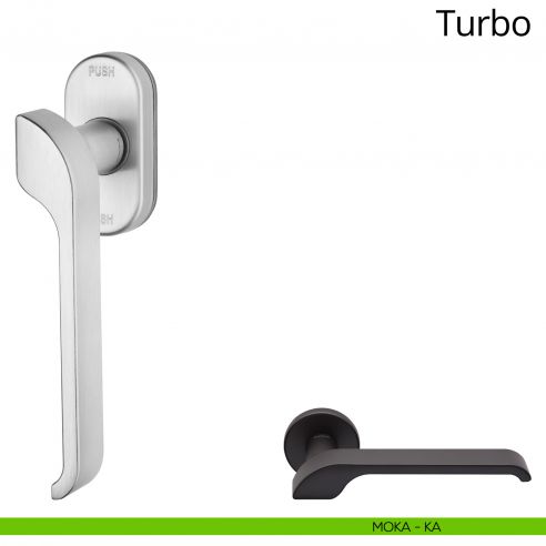 Maniglia per finestra martellina DK antintrusione Turbo Zincral Linea Calì - moka