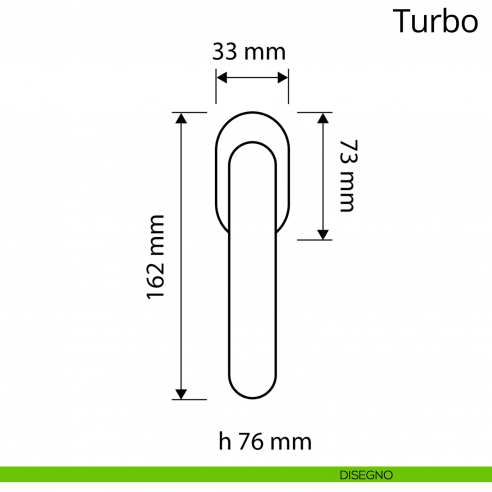 Maniglia per finestra martellina DK antintrusione Turbo Zincral Linea Calì - disegno