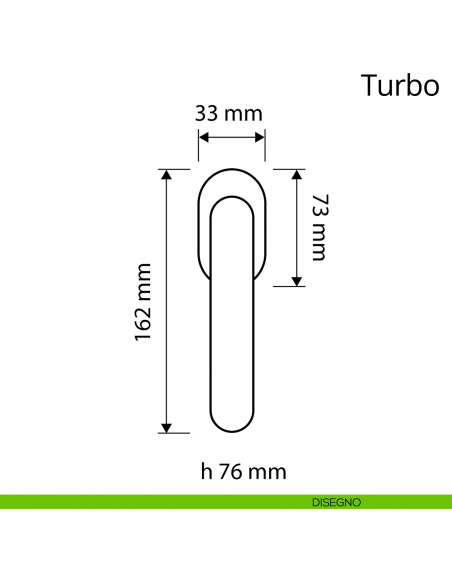 Maniglia per finestra martellina DK antintrusione Turbo Zincral Linea Calì - disegno