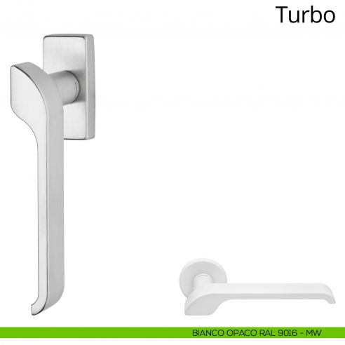 Maniglia per finestra DK Turbo Zincral Linea Calì - bianco opaco RAL9016