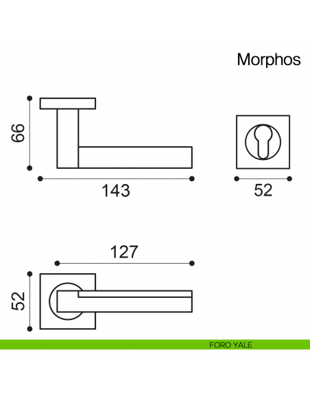 Maniglia per porta Morphos Manital foro yale