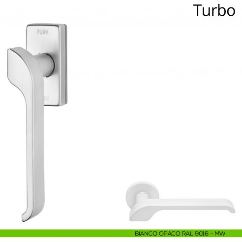 Maniglia per finestra DK antintrusione Turbo Zincral Linea Calì - bianco opaco RAL9016