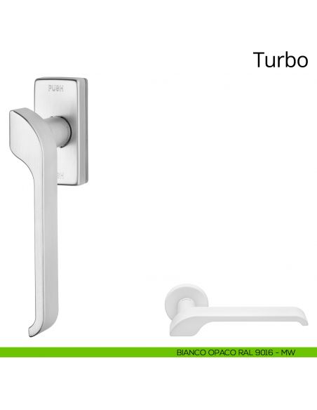 Maniglia per finestra DK antintrusione Turbo Zincral Linea Calì - bianco opaco RAL9016