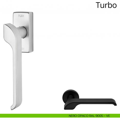 Maniglia per finestra DK antintrusione Turbo Zincral Linea Calì - nero opaco RAL9016