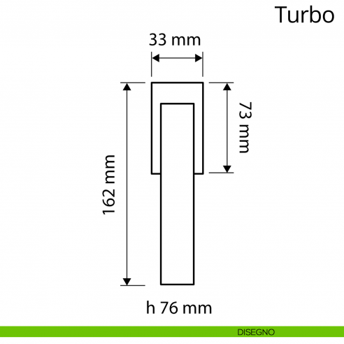 Maniglia per finestra DK antintrusione Turbo Zincral Linea Calì - disegno