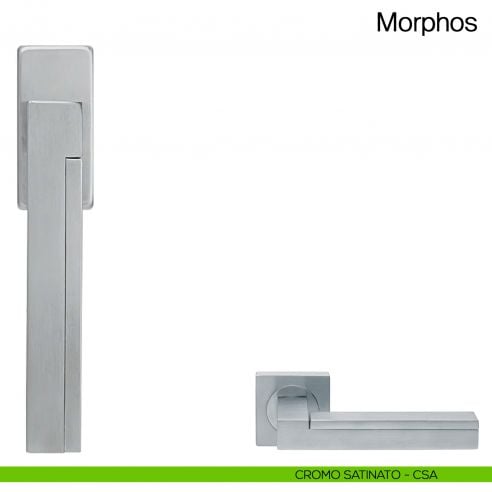 Maniglia martellina DK per finestra Morphos Manital cromato satinato