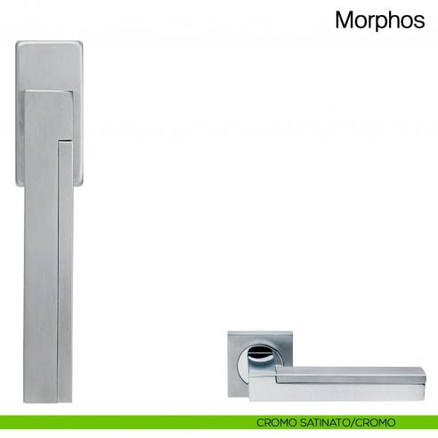 Maniglia martellina DK per finestra Morphos Manital cromato satinato/cromato