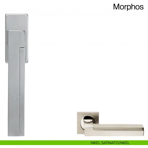 Maniglia martellina DK per finestra Morphos Manital nikel satinato/nikel