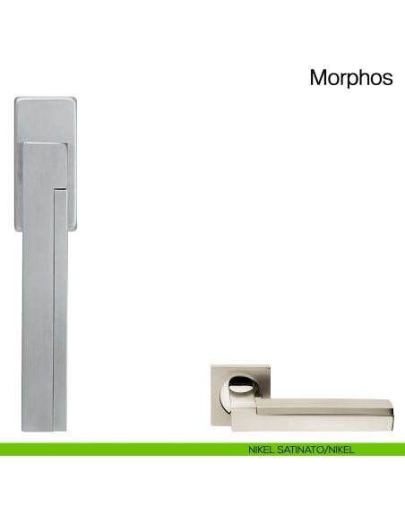 Maniglia martellina DK per finestra Morphos Manital nikel satinato/nikel