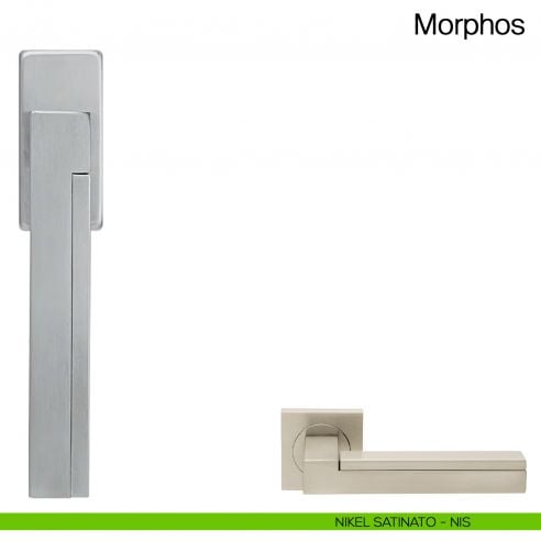 Maniglia martellina DK per finestra Morphos Manital nikel satinato