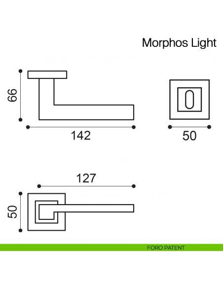 Maniglia per porta Morphos Light Manital foro patent