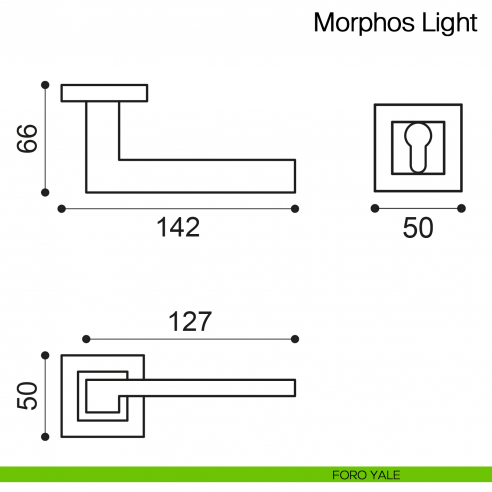 Maniglia per porta Morphos Light Manital foro yale