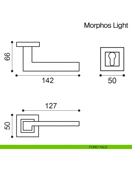 Maniglia per porta Morphos Light Manital foro yale