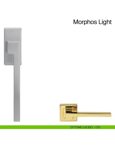 Maniglia martellina DK per finestra Morphos Light Manital ottone lucido