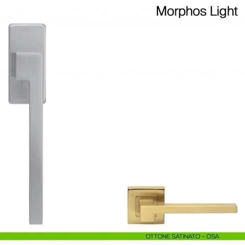 Maniglia martellina DK per finestra Morphos Light Manital ottone satinato