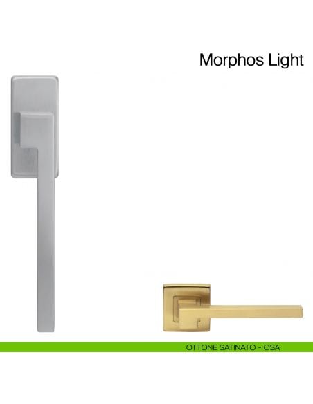 Maniglia martellina DK per finestra Morphos Light Manital ottone satinato