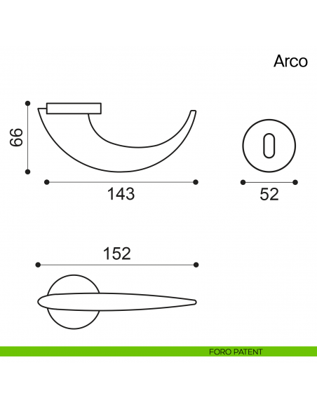 Maniglia per porta Arco Manital foro patent