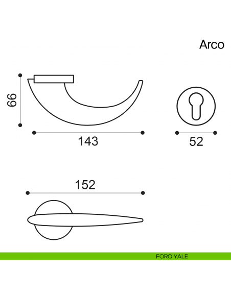 Maniglia per porta Arco Manital foro yale