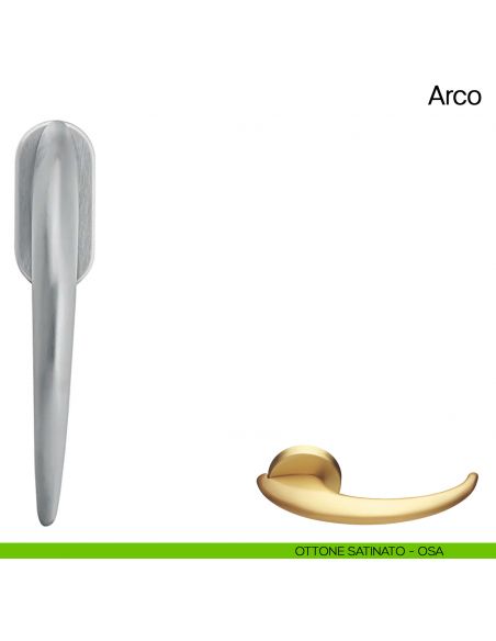 Maniglia martellina DK per finestra Arco Manital ottone satinato