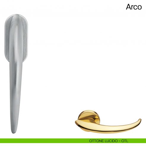 Maniglia martellina DK per finestra Arco Manital ottone lucido