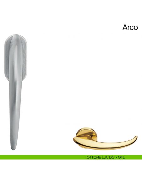 Maniglia martellina DK per finestra Arco Manital ottone lucido