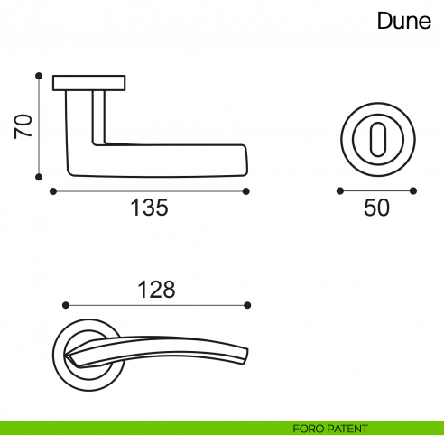 Maniglia per porta Dune Manital foro patent