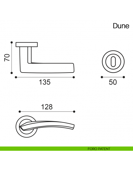 Maniglia per porta Dune Manital foro patent