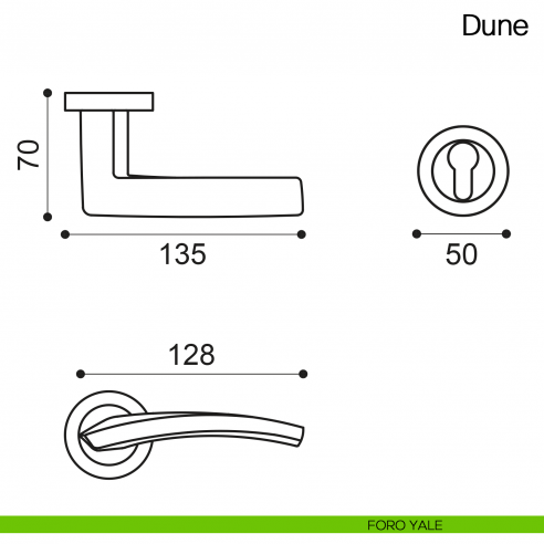 Maniglia per porta Dune Manital foro yale