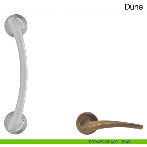 Maniglione per porta Dune Manital con rosette bronzato