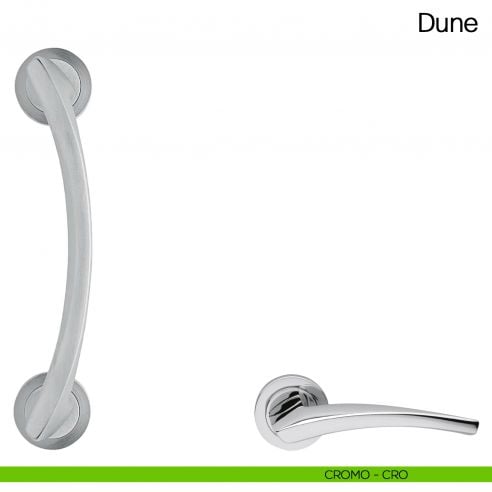 Maniglione per porta Dune Manital con rosette cromato