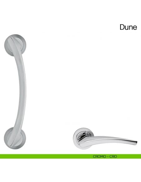 Maniglione per porta Dune Manital con rosette cromato