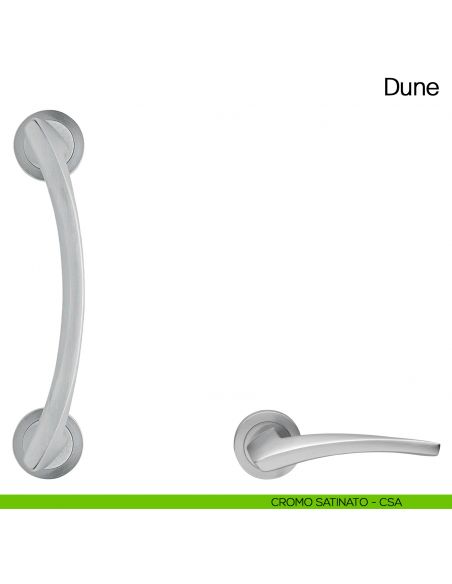 Maniglione per porta Dune Manital con rosette cromato satinato