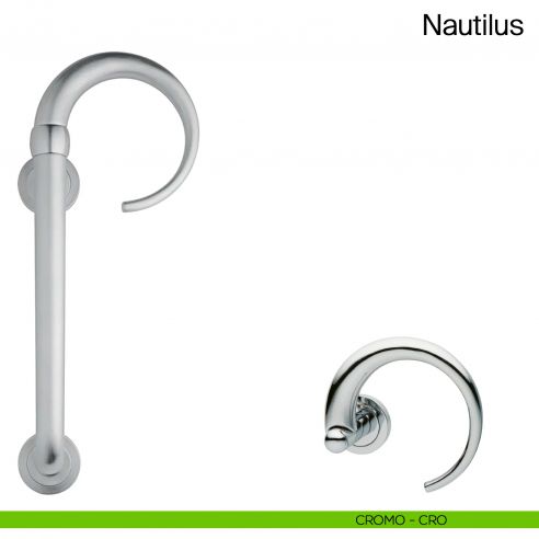 Maniglione per porta Nautilus Manital con rosette cromato