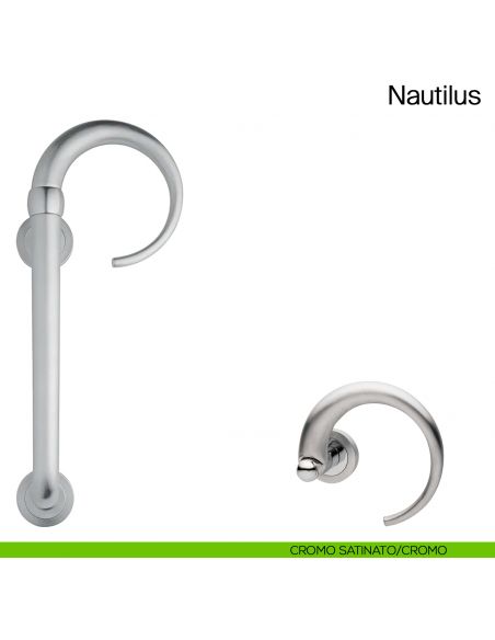 Maniglione per porta Nautilus Manital con rosette cromato satinato/cromato