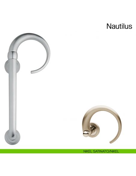 Maniglione per porta Nautilus Manital con rosette nikel satinato/nikel