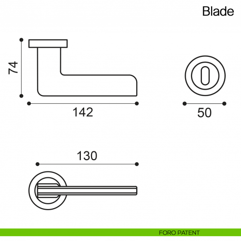 Maniglia per porta Blade Manital foro patent
