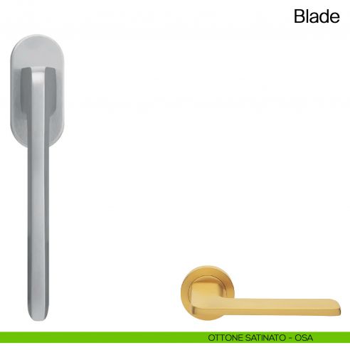 Maniglia martellina DK per finestra Blade Manital ottone satinato