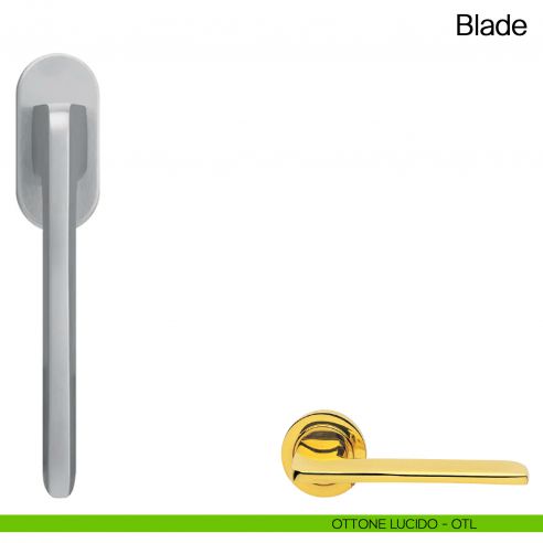 Maniglia martellina DK per finestra Blade Manital ottone lucido