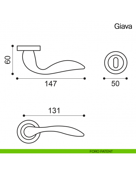 Maniglia per porta Giava Manital foro patent