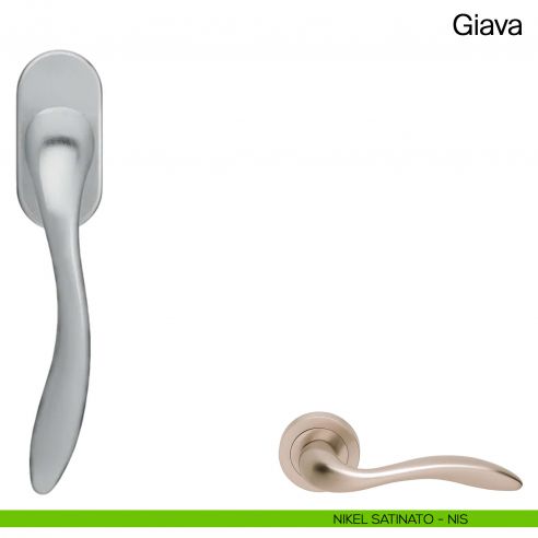 Maniglia martellina DK per finestra Giava Manital nikel satinato