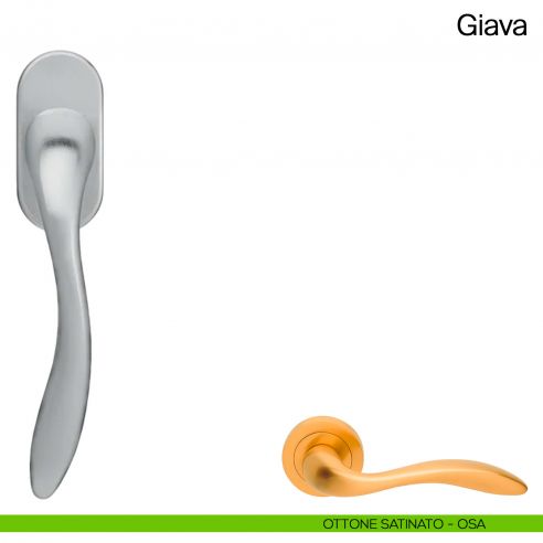 Maniglia martellina DK per finestra Giava Manital ottone satinato