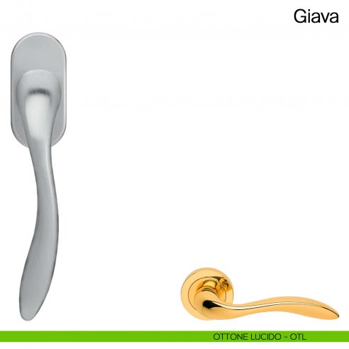 Maniglia martellina DK per finestra Giava Manital ottone lucido