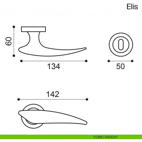 Maniglia per porta Elis Manital foro patent
