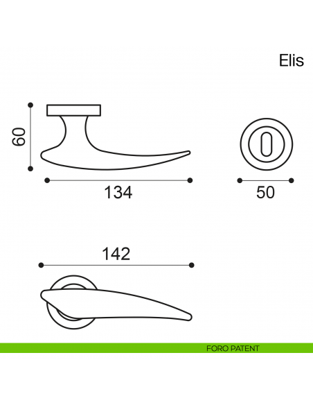 Maniglia per porta Elis Manital foro patent