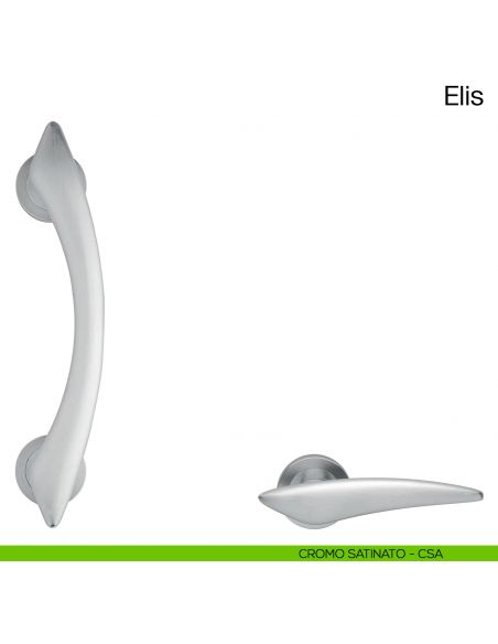 Maniglione per porta Elis Manital con rosette cromato satinato