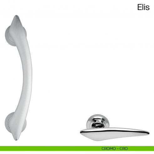 Maniglione per porta Elis Manital con rosette cromato