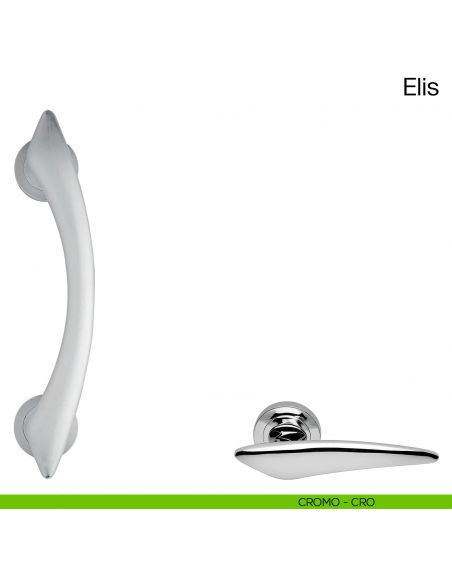 Maniglione per porta Elis Manital con rosette cromato