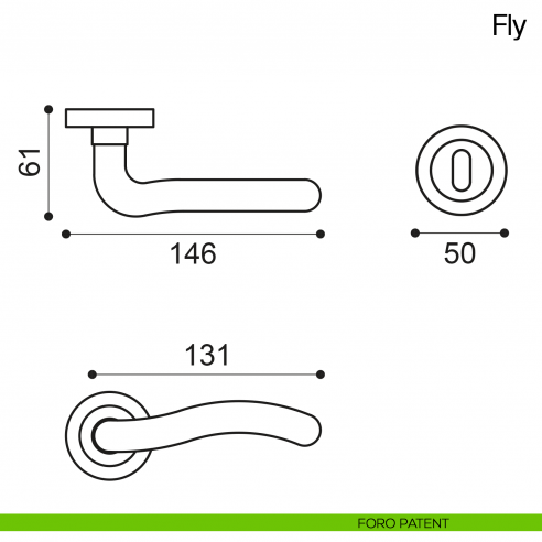 Maniglia per porta Fly Manital foro patent