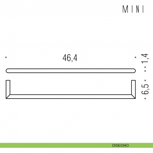 Porta salvietta Colombo Design serie Mini 46,4 cm disegno